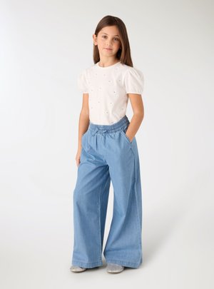 Terranova LEG CON COULISSE - Jeans a zampa - var blu denim medio