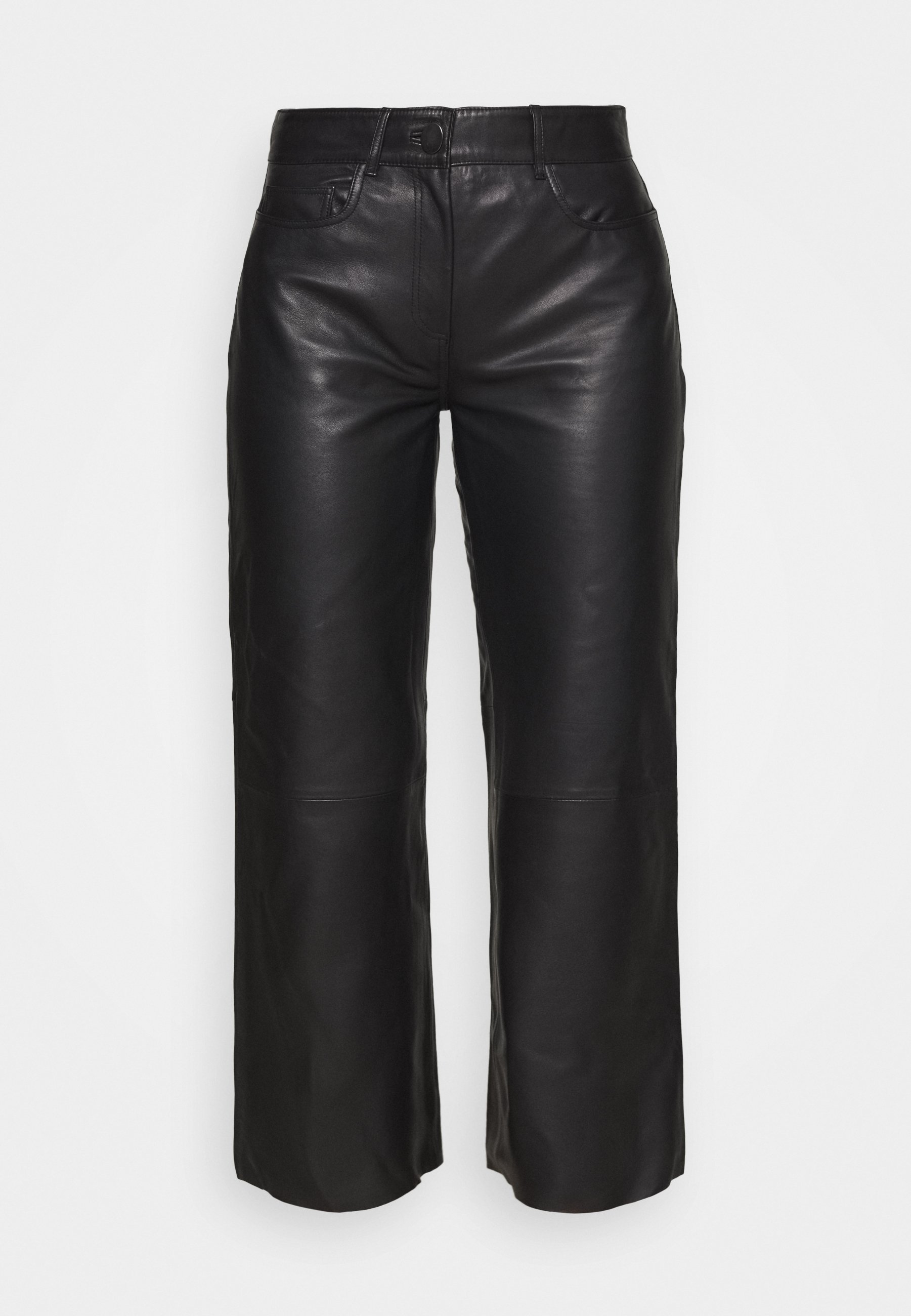 STUDIO ID SHEENA WIDE LEG POCKETS - Pantaloni di pelle - black/nero -  Zalando.it