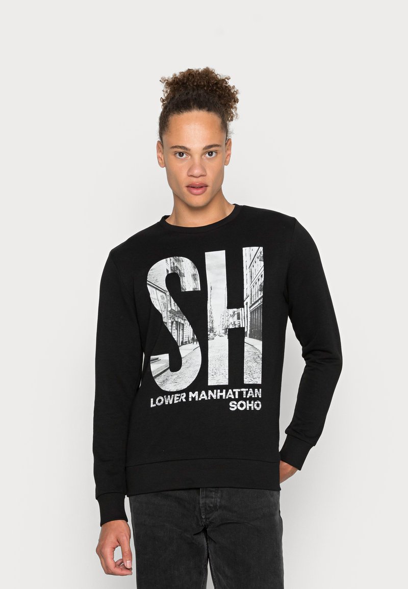 Jack & Jones PREMIUM JPRBLAYORK LETTER CREW NECK Sportinis megztinis black/juoda Zalando.lt Jack & Jones PREMIUM JPRBLAYORK LETTER CREW NECK Sportinis megztinis black/juoda Zalando.lt