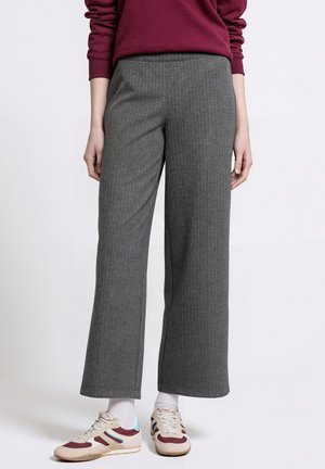 NADELSTREIFEN WIDE LEG - Housut - grau