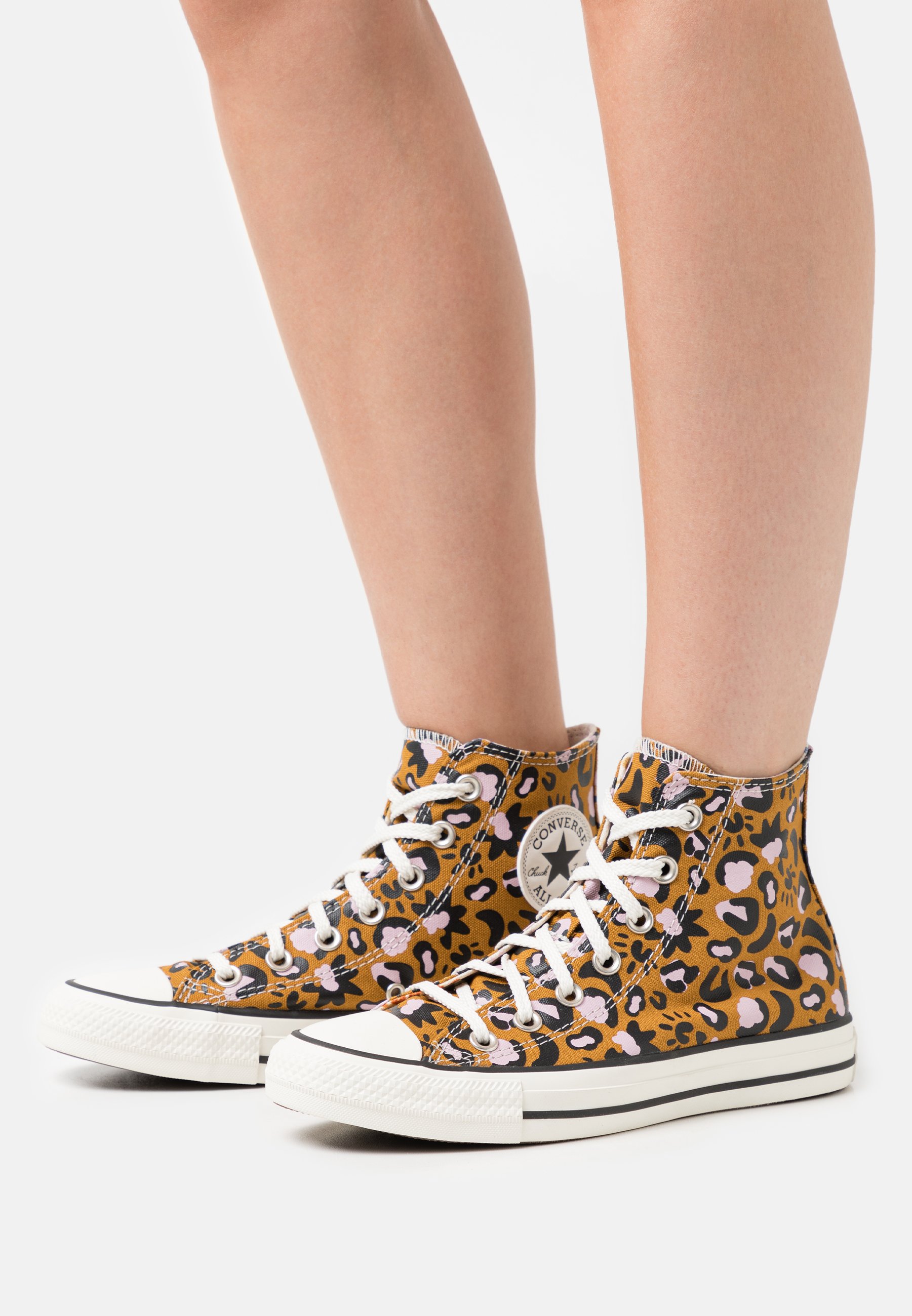 pink and yellow converse
