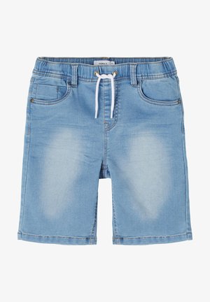 NKMRYAN THAYER JOGGER - Kratke hlače iz džinsa - light blue denim
