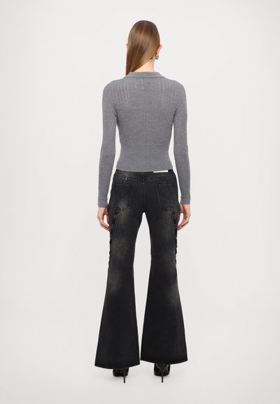 Feng Chen Wang LACE UP HENLEY - Pullover - gray