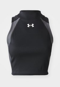 Under Armour HEATGEAR RIB - Top - black/castlerock/white