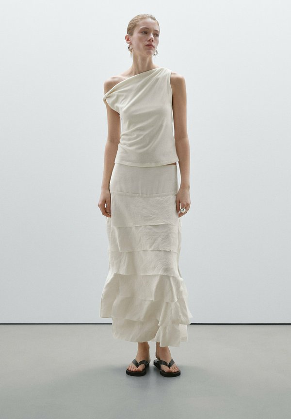 DRAPED WITH KNOT DETAIL - Top - beige