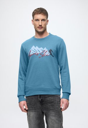 PRINTED CREW NECK SWEATER - Φούτερ - real teal blue