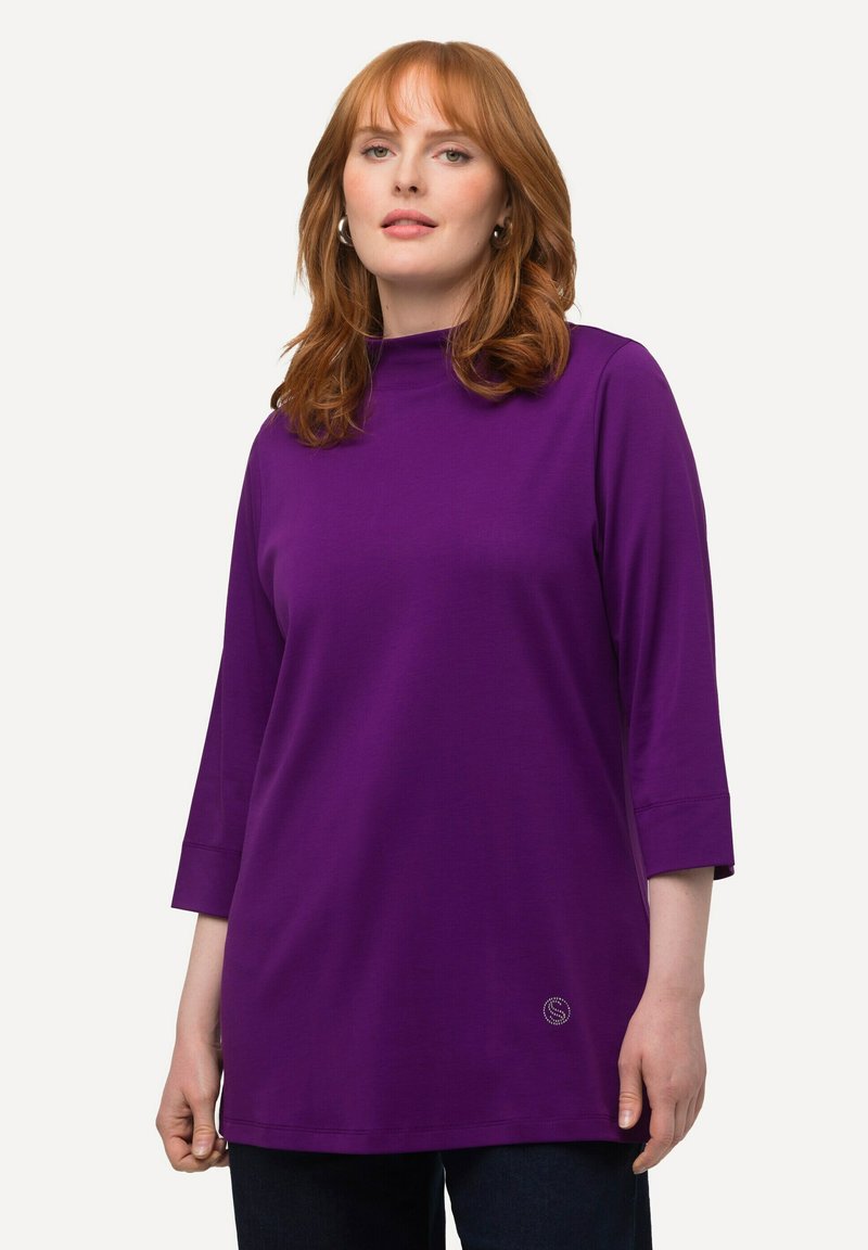 Ulla Popken CLASSIC STEHKRAGEN 3/4-ARM - Langarmshirt - purple