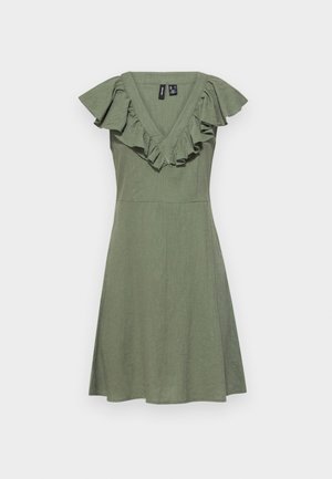 Vero Moda, VMCAMMI CAP SLEEVE SHORT DRESS - Hverdagskjole - laurel wreath