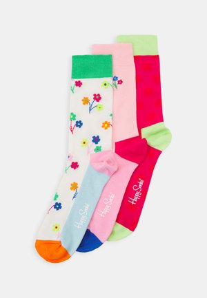 UNISEX FLOWER 3 PACK GIFT SET - Strumpor - multicoloured