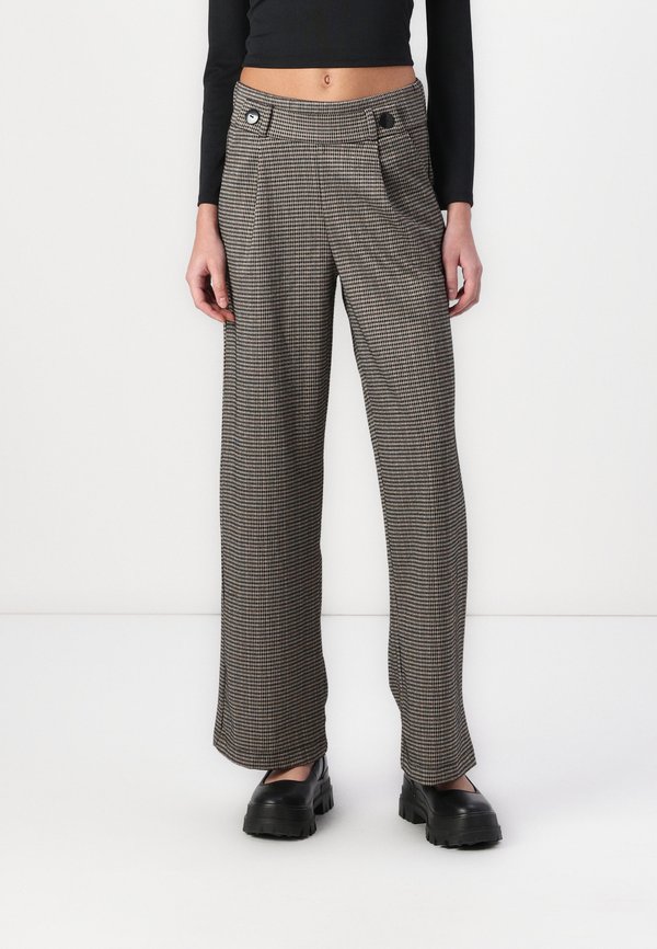 JDYGEGGO MIA LONG CHECK PANT - Stoffhose - cobblestone