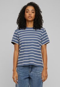 Urban Classics STRIPED BOXY - Triko s potiskem - whitesand vintageblue