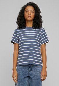 Urban Classics - STRIPED BOXY - T-shirt med print - whitesand vintageblue Miniatyrbild 1