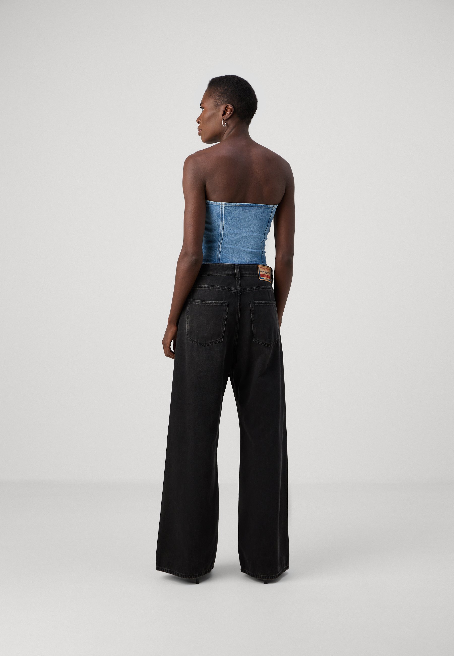 Diesel 1996 D-SIRE - Wide leg/czarny denim - Zalando.pl