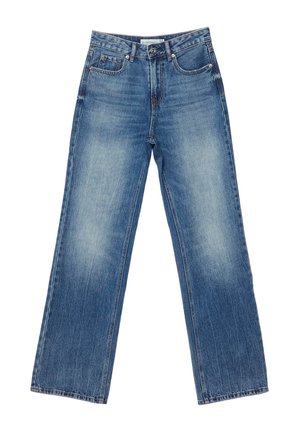 Stradivarius, D92 STRAIGHT WIDE-LEG JEANS - Široké nohavice - blue