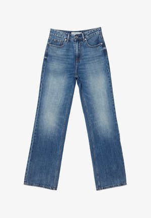 Stradivarius, D92 STRAIGHT WIDE-LEG JEANS - Široké nohavice - blue