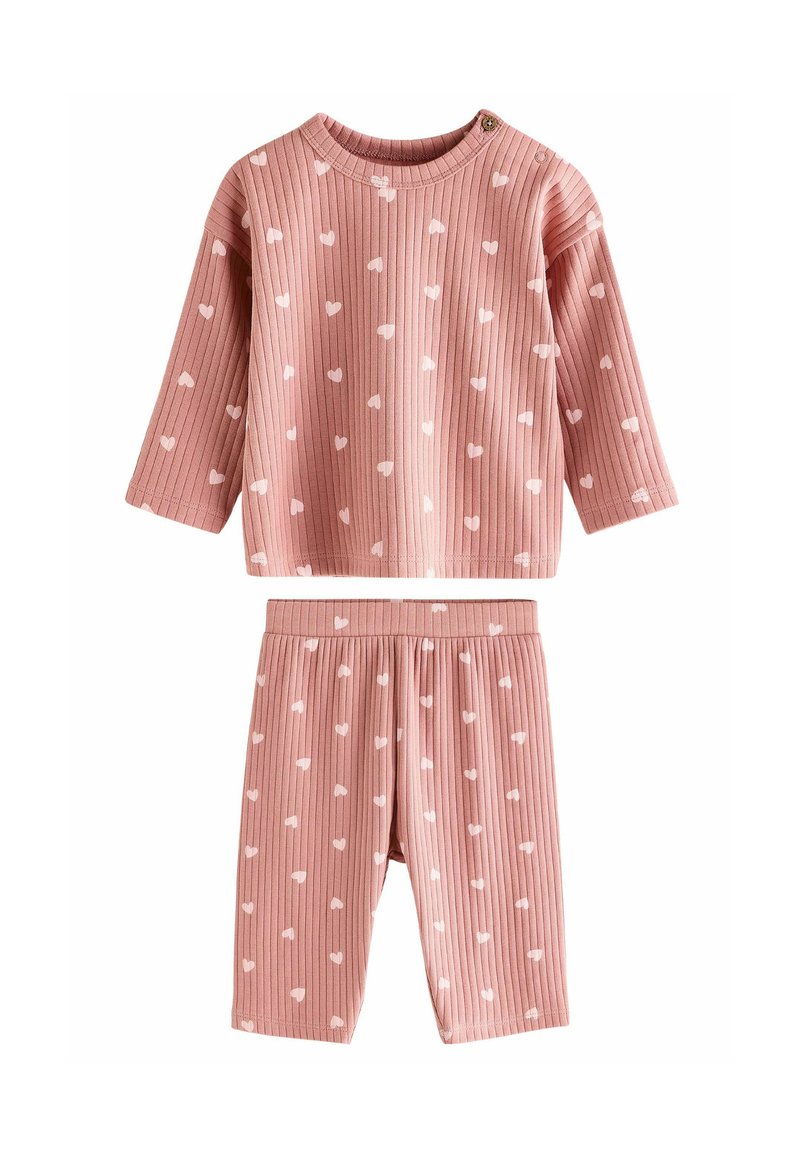 Next 2 PIECE WIDE LEG SET - REGULAR FIT - Långärmad tröja - pink heart print