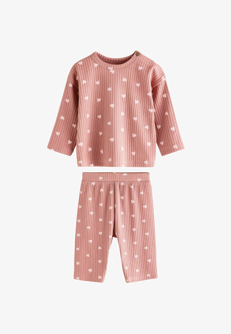 Next 2 PIECE WIDE LEG SET - REGULAR FIT - Long sleeved top - pink heart print