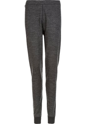 Grijze, lichtgewicht joggerbroeken met een taps toelopende vorm, gemaakt van zacht, gestructureerd materiaal; heeft een elastische tailleband en cuffs bij de enkels.