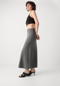 Lindex SKIRT INA - Maxinederdele - dark grey melange