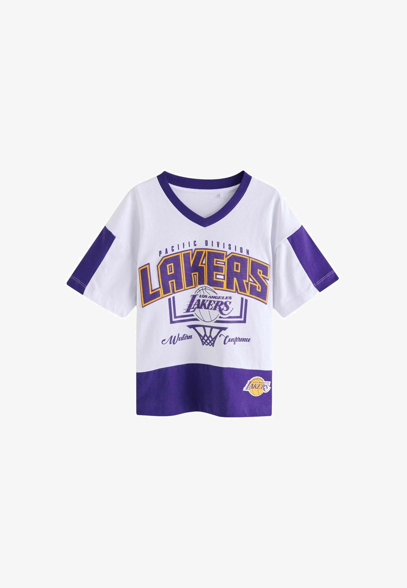 Next NBA LICENSED REGULAR FIT - Tričko s potlačou - white purple la lakers