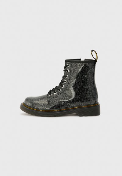 Bottines à lacets - black/silver-coloured glitter