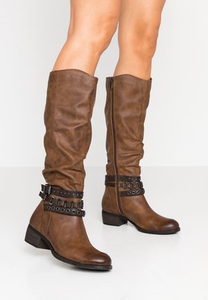 Bottes de cowboy / motard - cognac