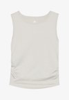 CROPPED SLEEVELESS TOP WITH SIDE RUCHING - Top - mottled beige