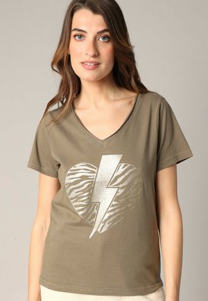 LOVERS - T-shirt print - Light Khaki