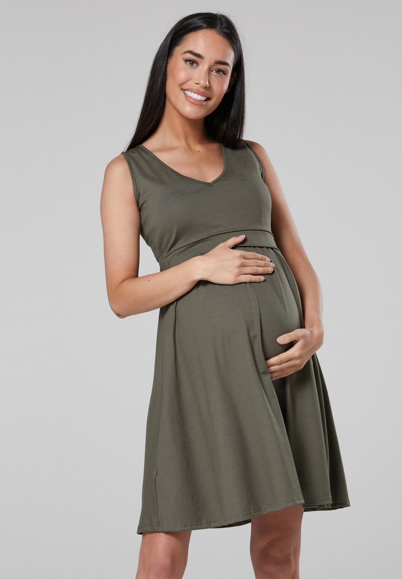 Chelsea Clark UMSTANDSKLEID FÜR DEN SOMMER MIT STILLFUNKTION - Jerseykleid  - Khaki/khaki - Zalando.de