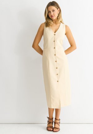 BUTTON - Day dress - stone