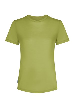 Short-sleeved t-shirt in light green, made from smooth fabric, featuring a classic crew neckline and a straight hem with a small logo tag.