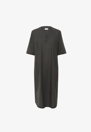 Tumehall rõivas, mis on valmistatud pehmest kangast, lühikeste varrukatega, V-kaelusega ja sirge siluetiga, millel on külgslitsid.