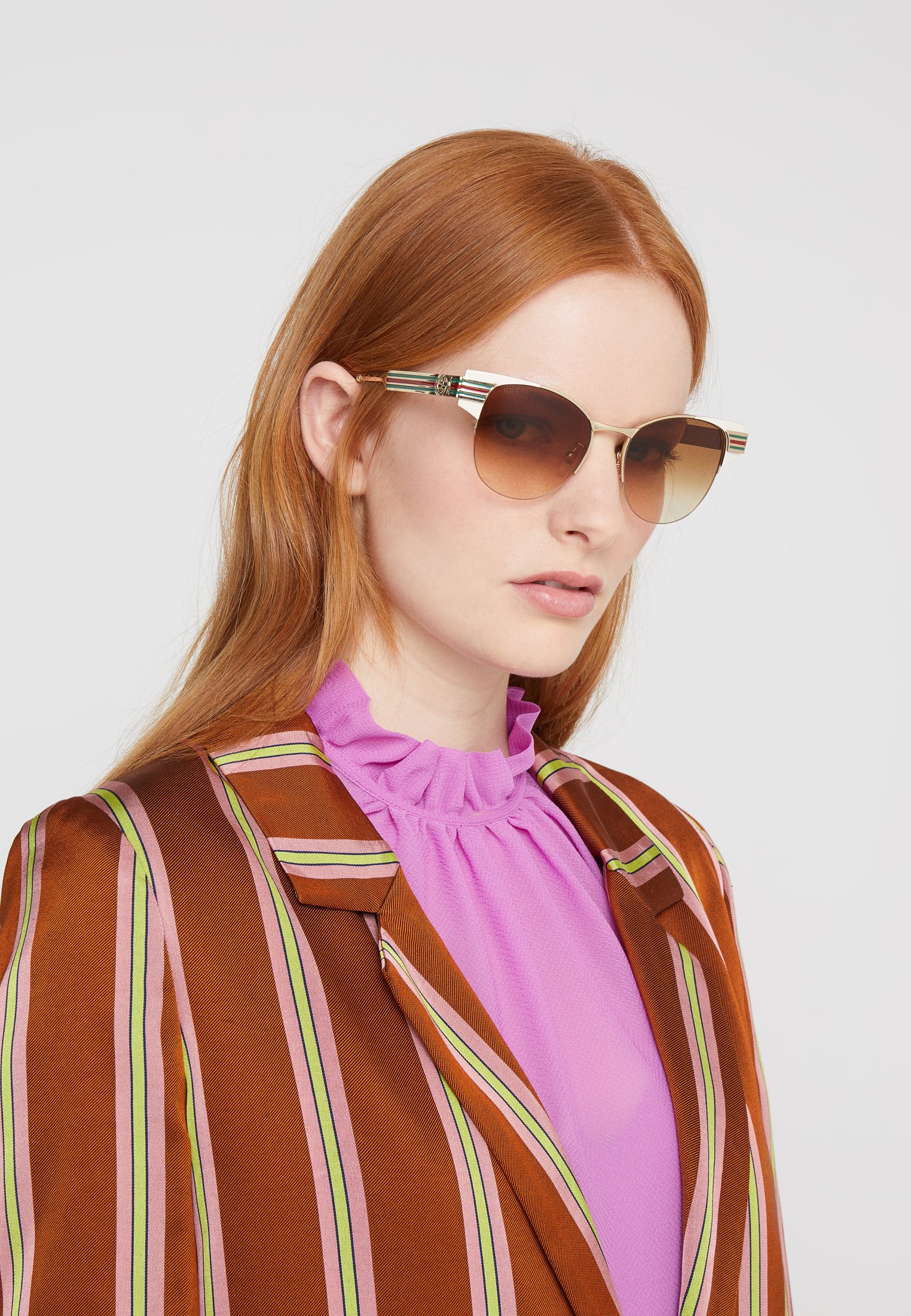 Gucci Occhiali da sole - ivory/gold-coloured/brown/bianco - Zalando.it