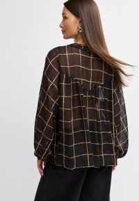 Next LONG SLEEVE TIE NECK - Blouse - black brown check