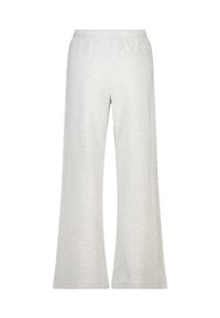 Hellgraue, weit geschnittene Sweatpants mit elastischem Bund und einer Gesäßtasche. Hergestellt aus weichem, strukturiertem Stoff.