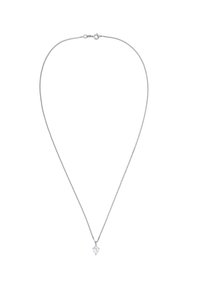 Sølv kæde med en delikat, tåreformet klar ædelsten pendant. Glat tekstur, minimalistisk design og en krabbe lukning.