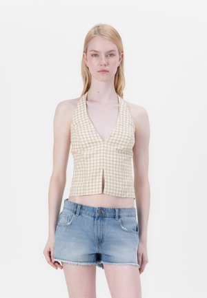 BARE CLEAN FRONT HALTER VEST  - Top - beige/ off white