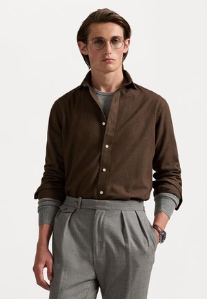 CUSTOM FIT PERFORMANCE TWILL SHIRT - Košeľa - apline brown heather