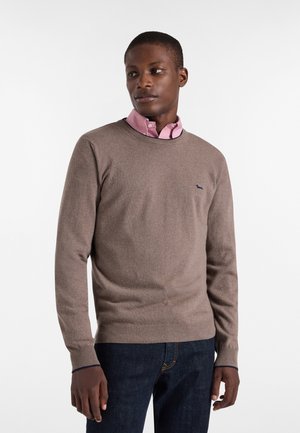 CON LOGO A CONTRASTO - Maglione - marrone screziato