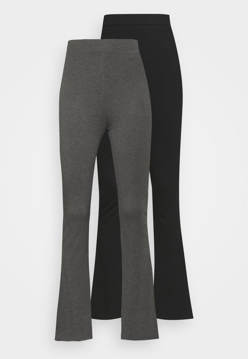 Even&Odd 2 PACK - Calças - black/mottled dark grey