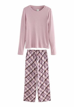 TALL FIT - CREW NECK LONG SLEEVE CHECK SET - Nachtwäsche Set - pink