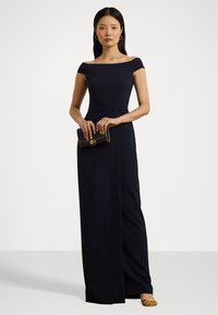 Lauren Ralph Lauren Petite CREPE OFF THE SHOULDER GOWN - Iltapuku - lighthouse navy