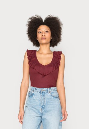 Top - dark red