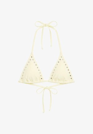 PULL&BEAR, TRIANGLE STUDED - BIKINI TOP - Haut de bikini - yellow