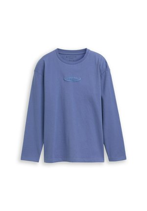 MIT TEXTPRINT - Langarmshirt - dusty faded blue