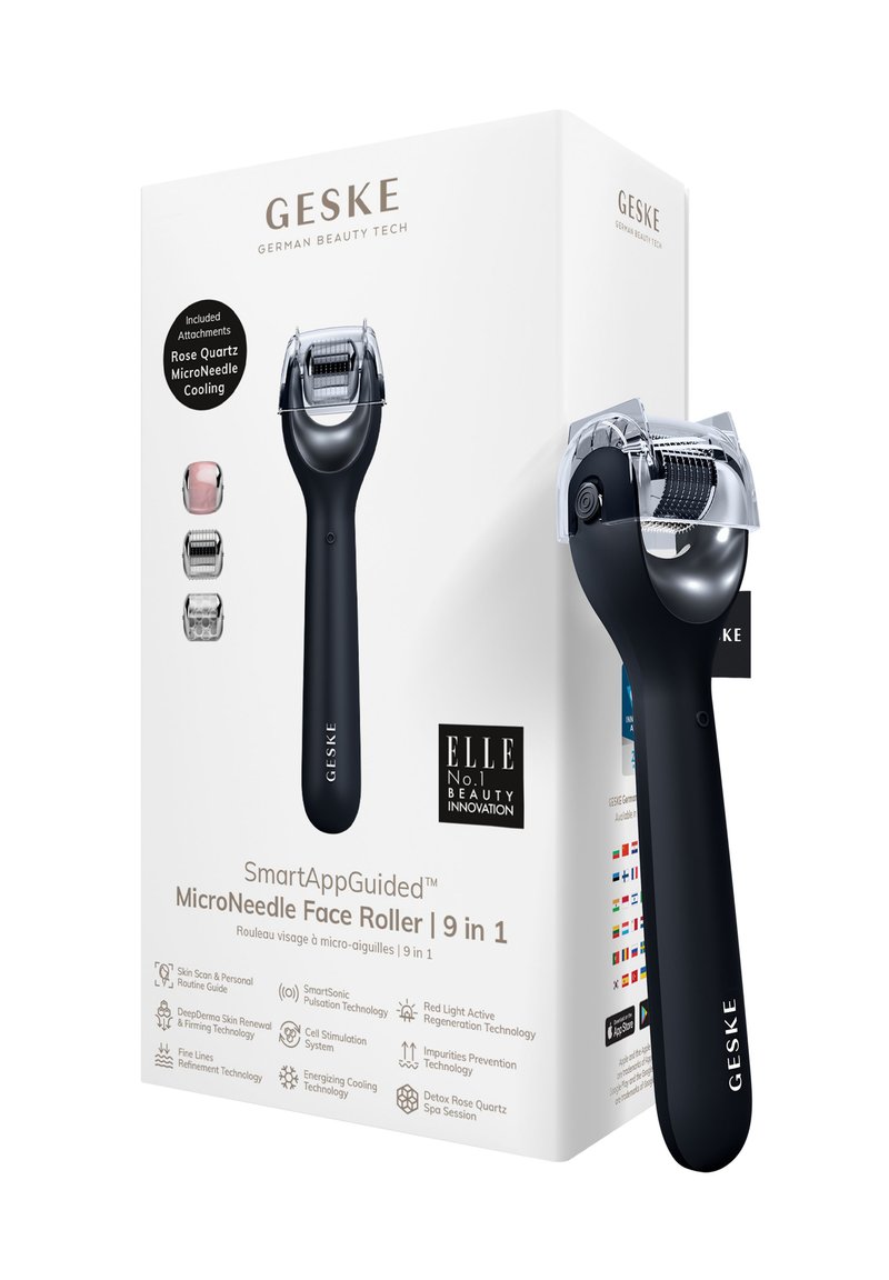 GESKE MICRONEEDLE FACE ROLLER | 9 IN 1 | SMARTAPPGUIDED - Ansiktsvård - tillbehör - black