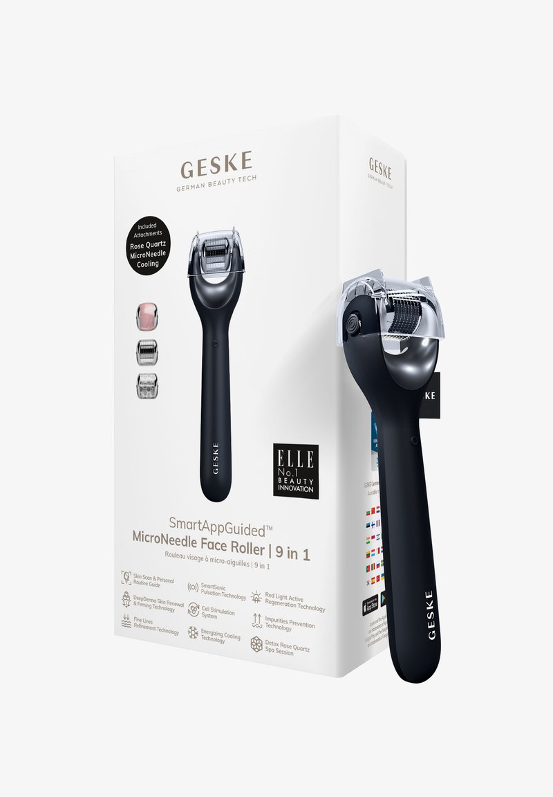 GESKE MICRONEEDLE FACE ROLLER | 9 IN 1 | SMARTAPPGUIDED - Ansiktsvård - tillbehör - black