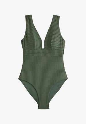 Next, NEXT PLUNGE TUMMY CONTROL SWIMSUIT - Fürdőruha - khaki green rib