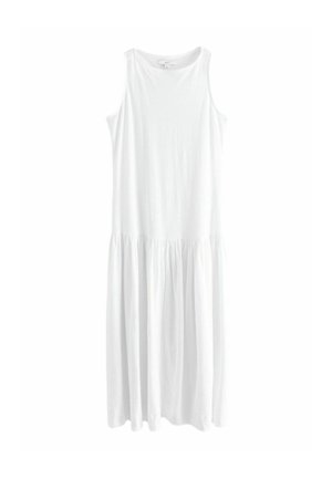 PETITE FIT - SLEEVELESS DROP WAIST CREW NECK MIDI - Maxi-jurk - white