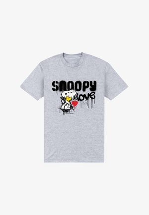 Henry Tiger, SNOOPY GRAFITI SNOOPY WOODSTOCK HEART GRAFFITI - T-shirts print - oxford grey